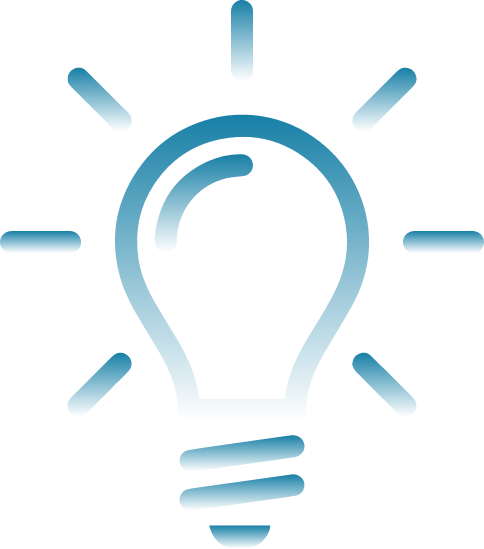 lightbulb with rays showing there is a great idea